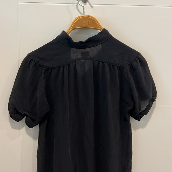 🇺🇸 Aritzia Wilfred black 100% silk short sleeve blouse size XXS - Picture 8 of 9